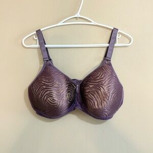 True Life Purple Zebra Print Mesh Lightly Padded Bra 42B